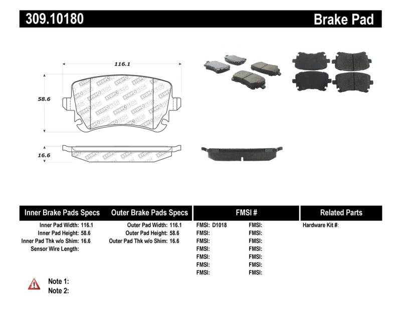 StopTech Performance 07-09 Audi RS4 Rear Pads