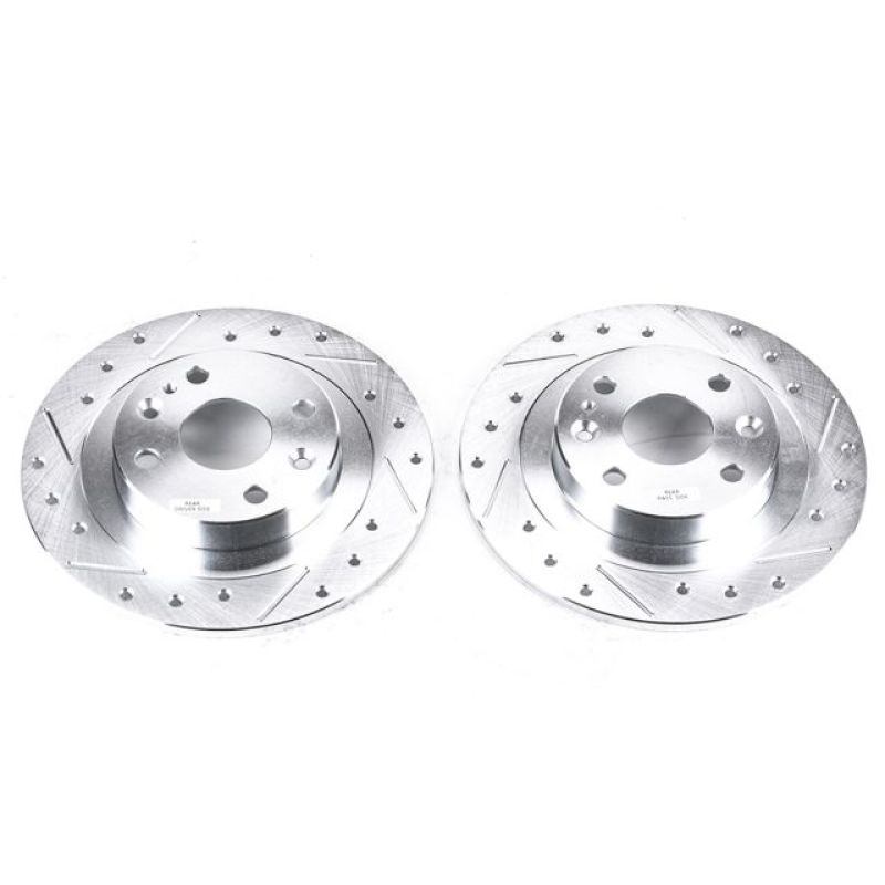 Power Stop 91-03 Ford Escort Rear Evolution Drilled & Slotted Rotors - Pair