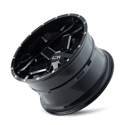 ION Type 141 18x9 / 8x180 BP / 18mm Offset / 124.1mm Hub Gloss Black Milled Wheel