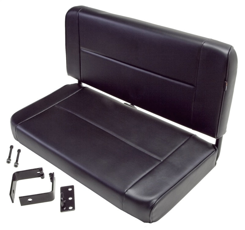 Rugged Ridge Fixed Rear Seat Black 55-95 Jeep CJ / Jeep Wrangler