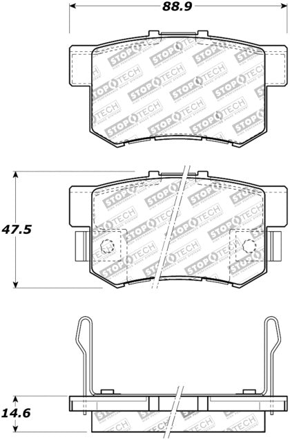 StopTech - Street Touring 08-10 Honda Accord EX/EX-L Coupe Rear Brake Pads