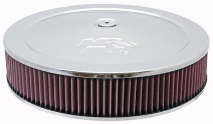 K&N Round Air Filter Assembly 12in ID / 3.063in Height / 5.125in Neck Flange / 7/8in Drop Base