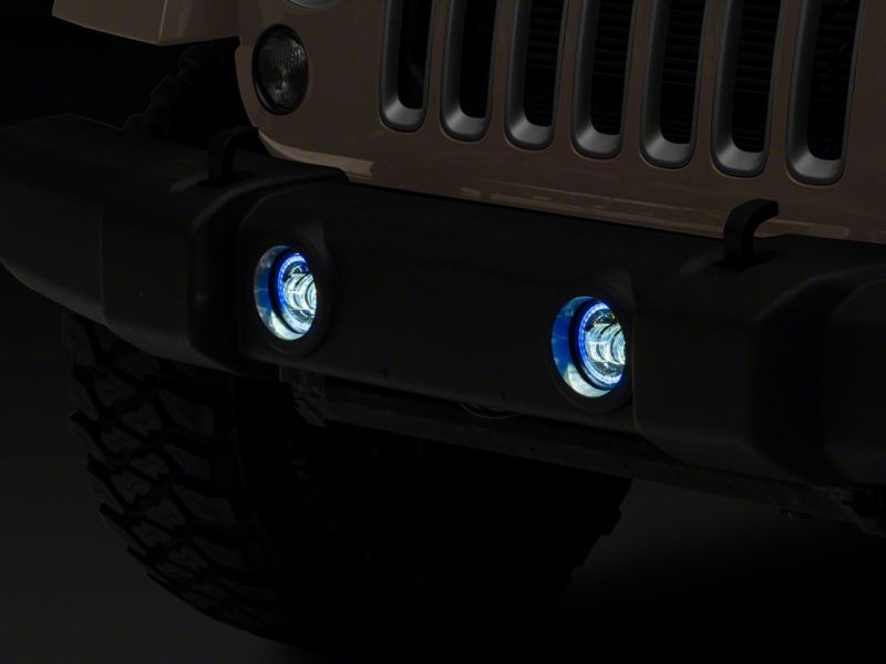 Raxiom 07-18 Jeep Wrangler JK Axial Series 4-In LED Fog Lights w/ RGB Halo