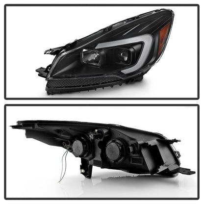 xTune 13-16 Ford Escape LED Light Bar Halogen Projector Headlights - Black (PRO-JH-FESCA13-LB-BK)