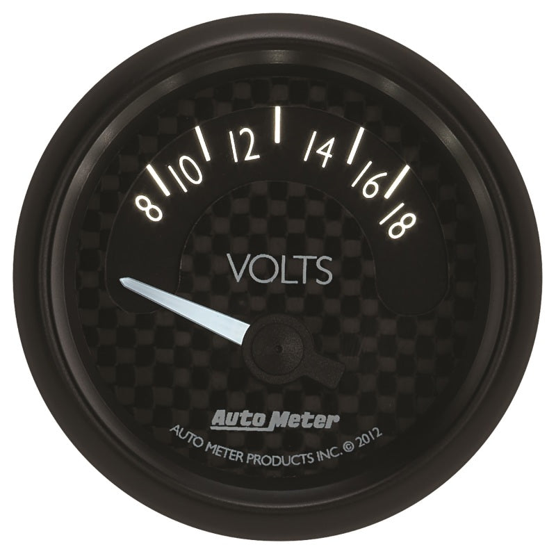 Autometer GT Series 52mm Short Sweep Electronic 8-18 Volts Voltmeter