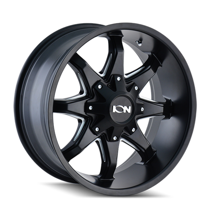 ION Type 181 20x12 / 5x127 BP / -44mm Offset / 87mm Hub Satin Black/Milled Spokes Wheel