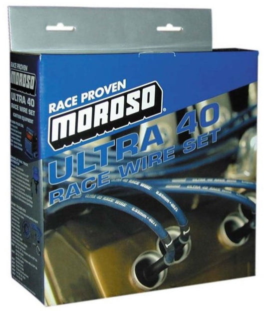Moroso Ford 302 Ignition Wire Set - Ultra 40 - Sleeved - HEI - 135 Degree - Blue
