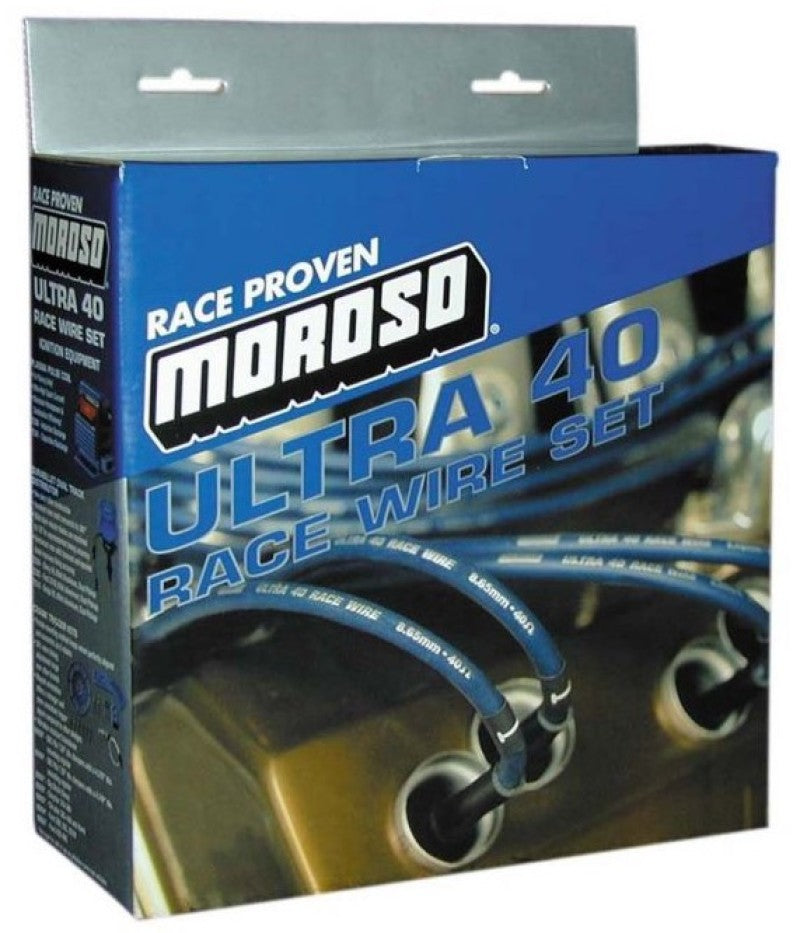Moroso Chevrolet Big Block Ignition Wire Set - Ultra 40 - Unsleeved - Non-HEI - Under Header - Blue