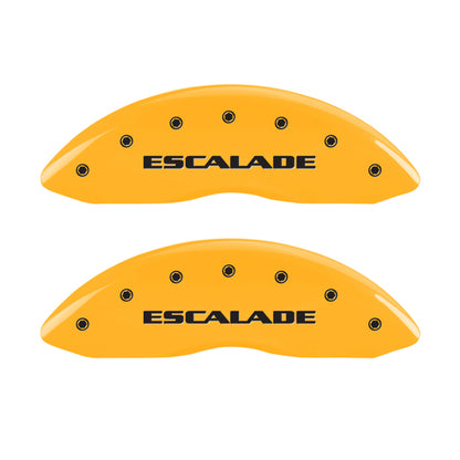 MGP 4 Caliper Covers Engraved F & R Escalade Yellow Finish Black Char 2004 Cadillac Escalade EXT