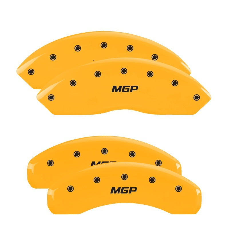 MGP 4 Caliper Covers Engraved Front & Rear MGP Yellow Finish Black Char 2006 Ford Expedition