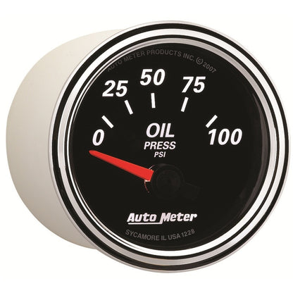 Autometer Designer Black II 52mm 100 PSI Oil Pressure Gauge