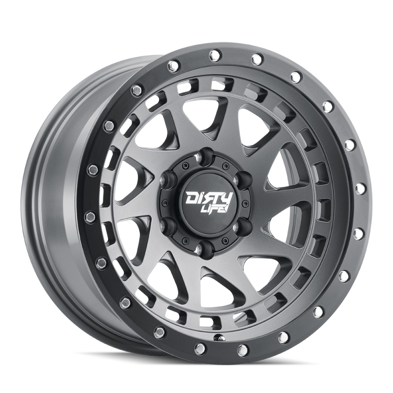 Dirty Life 9311 Enigma Pro 17x9/6x139.7 BP/-12mm Offset/106mm Hub Satin Graphite Wheel - Beadlock