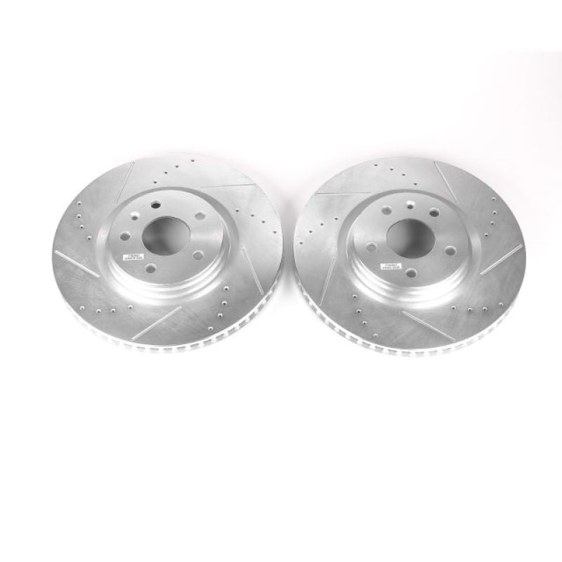 Power Stop 14-19 Chevrolet Corvette Front Evolution Drilled & Slotted Rotors - Pair