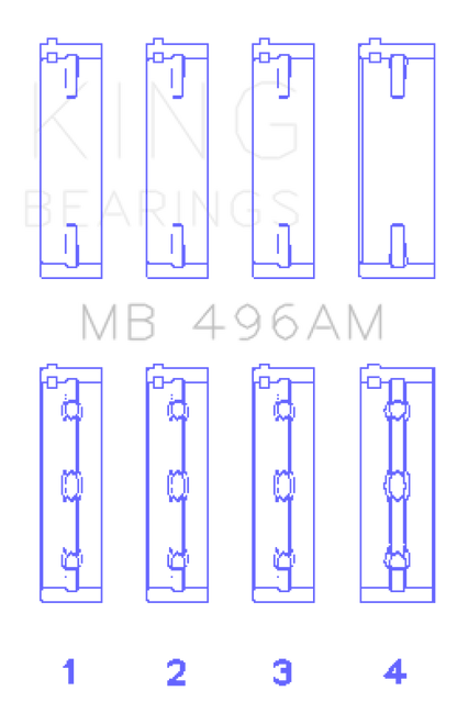 King Mazda KL V6 (Size STD) Main Bearing Set of 4