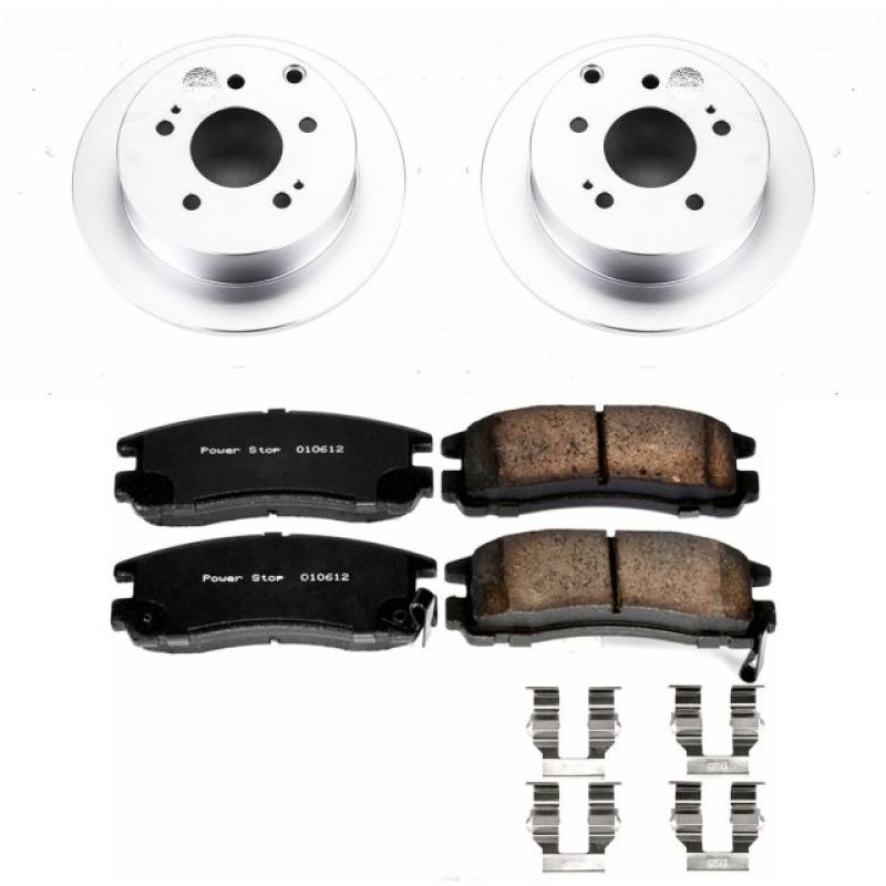 Power Stop 06-12 Mitsubishi Eclipse Rear Z17 Evolution Geomet Coated Brake Kit