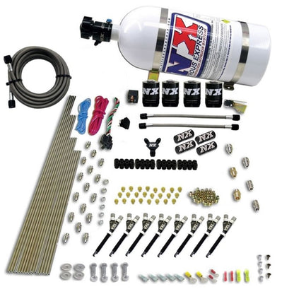 Nitrous Express 8 Cyl VXL EFI Direct Port 4 Solenoids Nitrous Kit (200-500HP) w/10lb Bottle