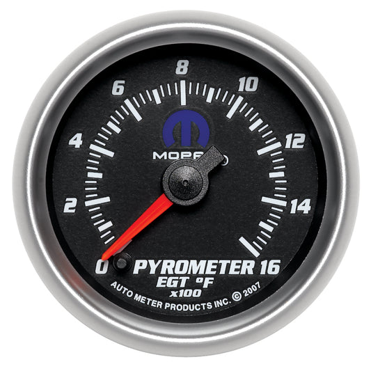 Autometer Mopar 2-1/16in 1600 Degree Digital Stepper Motor Pyrometer (EGT) Gauge - Black