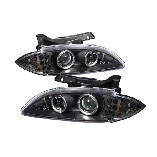 Spyder Chevy Cavalier 95-99 Projector Headlights LED Halo replaceanle LEDs Blk PRO-YD-CCAV95-BK