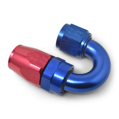 Russell Performance -8 AN Red/Blue 180 Degree Full Flow Swivel Hose End (With 3/4in Radius)