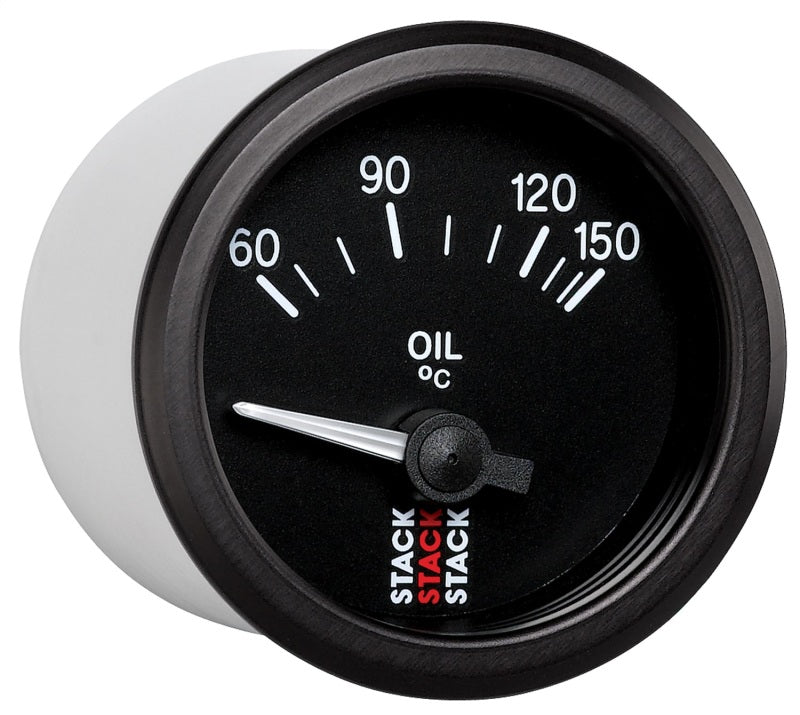 Autometer Stack 52mm 60-150 Deg C M10 Male Electric Oil Temp Gauge - Black