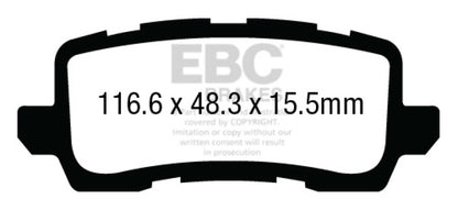 EBC 13+ Acura RLX 3.5 Greenstuff Rear Brake Pads