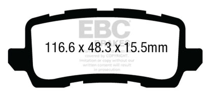 EBC 2018+ Honda Odyssey 3.5L Greenstuff Rear Brake Pads