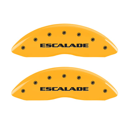 MGP 4 Caliper Covers Engraved Front & Rear Escalade Yellow finish black ch