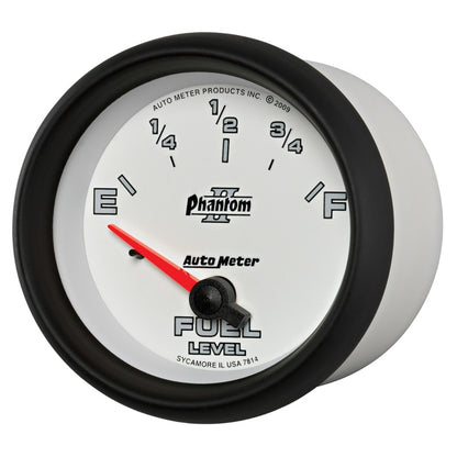 AutoMeter Gauge Fuel Level 2-5/8in. 0 Ohm(e) to 90 Ohm(f) Elec Phantom II