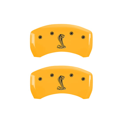 MGP Rear set 2 Caliper Covers Engraved Rear Tiffany Snake Yellow finish black ch