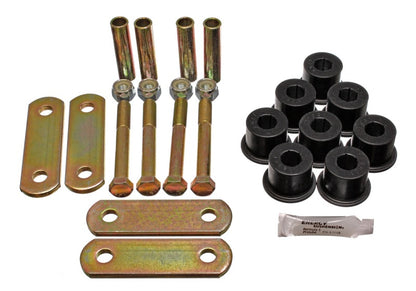 Energy Suspension 67-69 Chevy Camaro w/ Mono-Leaf Springs Black H-Duty Shackle Set (Inc Hardware)