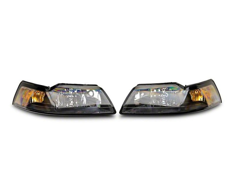Raxiom 99-04 Mustang Axial Series OEM Style Replacement Headlights- Black Housing (Clear Lens)