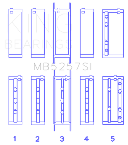 King General Motors 379 V8 OHV (Size .026) Crankshaft Main Bearings (Set of 5)