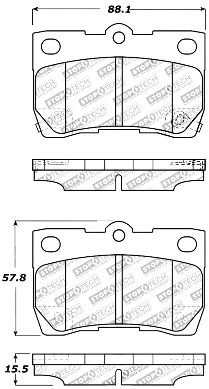 StopTech Performance 06 Lexus GS300/430 / 07-08 GS350 / 06-08 IS250/350 Rear Brake Pads