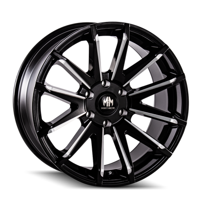 Mayhem 8109 Crossfire 20x9.5 / 6x139.7 BP / 25mm Offset / 106mm Hub Black w/ Milled Spokes Wheel