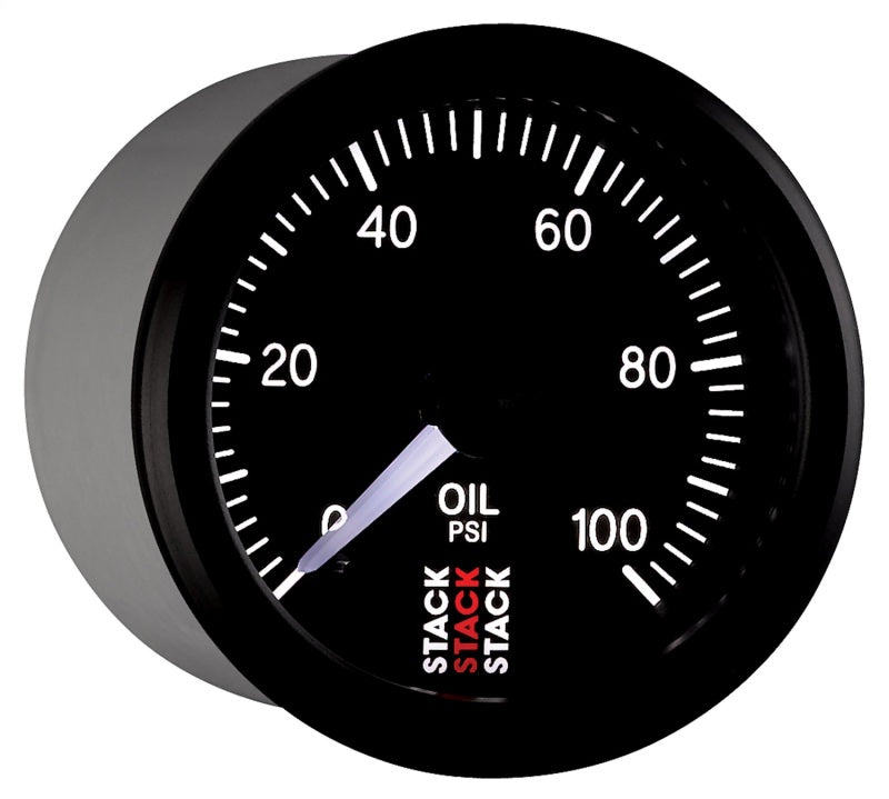 Autometer Stack 52mm 0-100 PSI 1/8in NPTF Male Pro Stepper Motor Oil Pressure Gauge - Black