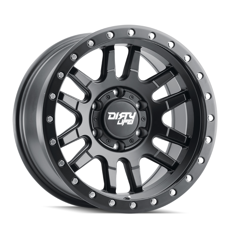 Dirty Life 9309 Canyon Pro 17x9/5x127 BP/-12mm Offset/71.5mm Hub Matte Black Wheel - Beadlock