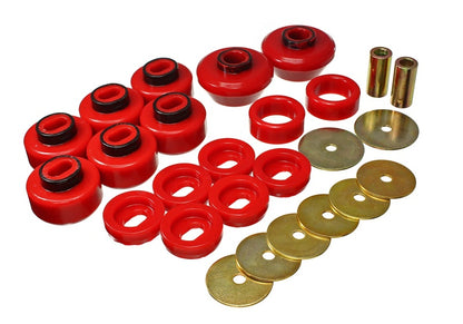 Energy Suspension 07-13 Chevrolet Silverado 1500/GMC Sierra 1500 4WD Body Mount Bushing Set - Red