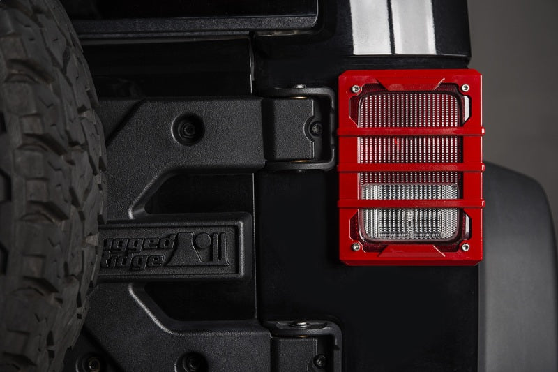 Rugged Ridge 07-18 Jeep Wrangler JK Red Elite Tail Light Guards