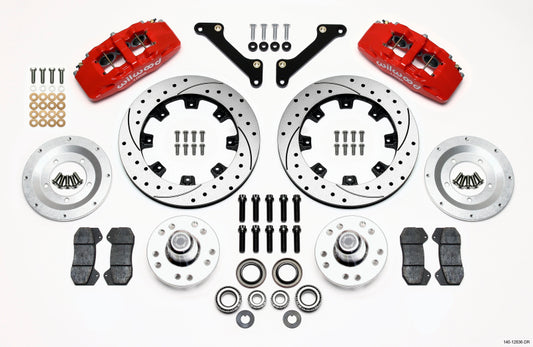 Wilwood Dynapro 6 Front Hub Kit 12.19in Drilled Red 79-81 Camaro