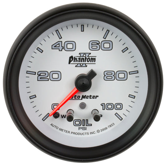 Autometer Phantom II 2-5/8in 100 PSI Stepper Motor Oil Pressure Gauge