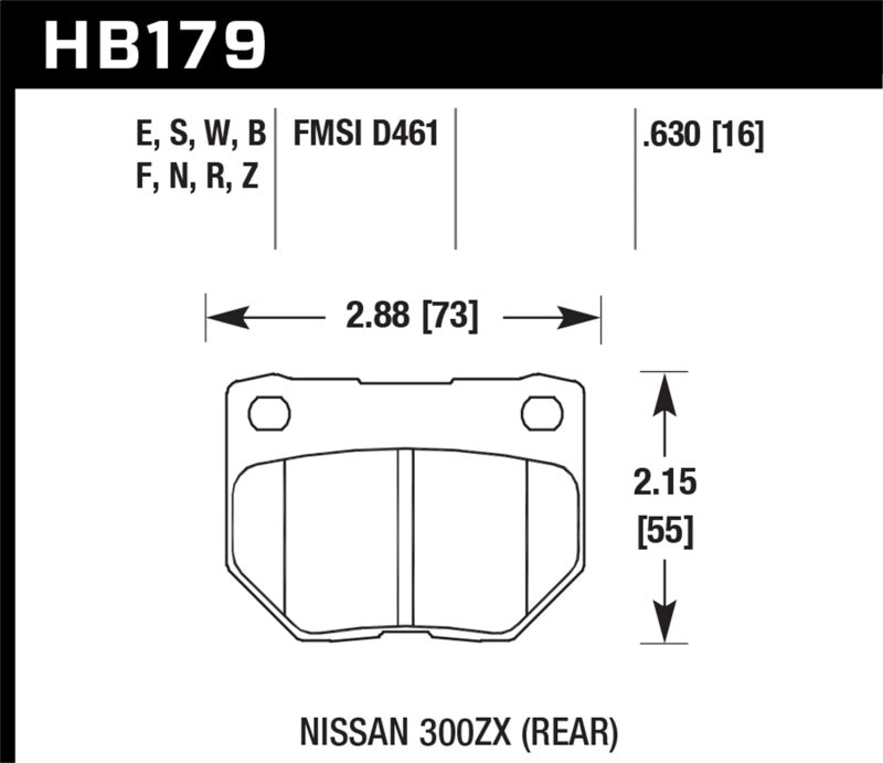 Hawk 89-93 Nissan 300ZX / 89-95 Skyline / 06-07 Subaru Impreza WRX Race HT-10 Rear Brake Pads