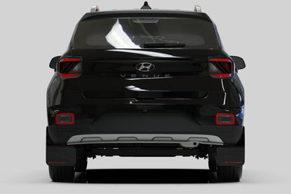 Rally Armor 20-22 Hyundai Venue Black Mud Flap Red Logo