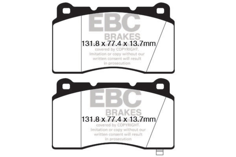 EBC 09+ Hyundai Genesis Coupe 2.0 Turbo (Brembo) Redstuff Front Brake Pads