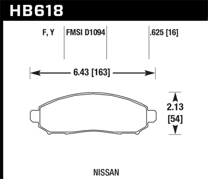 Hawk 05-15 Nissan Frontier 2WD/4WD / 05-15 Nissan Xterra HPS Street Front Brake Pads