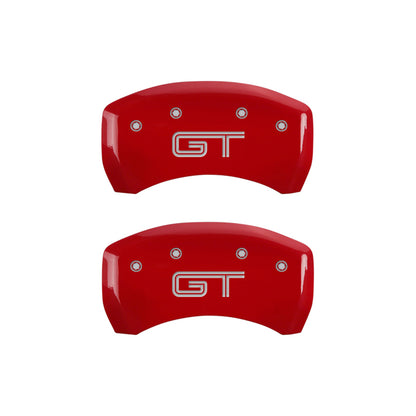 MGP Rear set 2 Caliper Covers Engraved Rear 50 Red finish silver ch