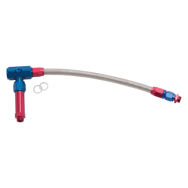 Russell Performance -6 AN to 3/8in Female NPT ProFlex Demon Carb Dual Inlet Carb Kit (Red/Blue)