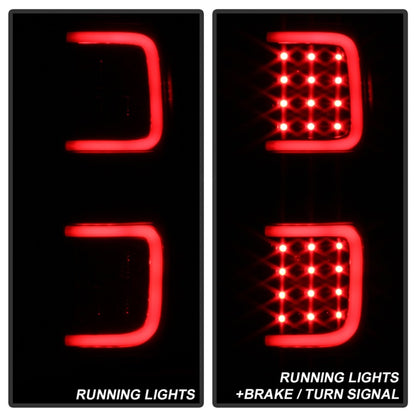 xTune Ford F150 09-14 LED Tail Lights - Black ALT-ON-FF15009-LBLED-BSM