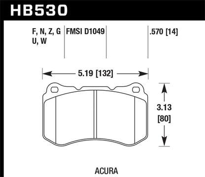 Hawk 04-08 Acura TL HPS 5.0 Front Brake Pads