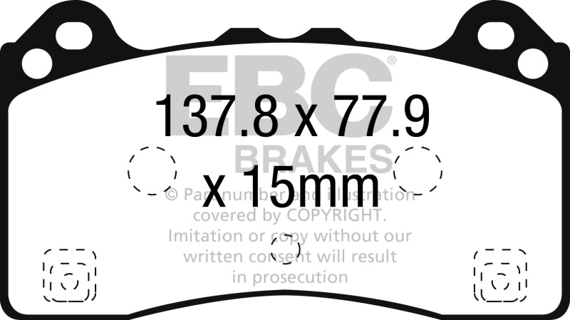 EBC 16-18 Ford Focus RS Redstuff Ceramic Low Dust Front Brake Pads