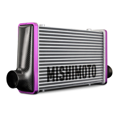 Mishimoto Universal Carbon Fiber Intercooler - Gloss Tanks - 600mm Gold Core - C-Flow - C V-Band